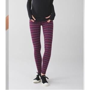 Lululemon Wunder Under Pant III Space Dye Twist Regal Plum Alarming Size 6